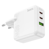 Сетевой адаптер Hoco C115A Header PD65W / QC (2C1A) GAN White