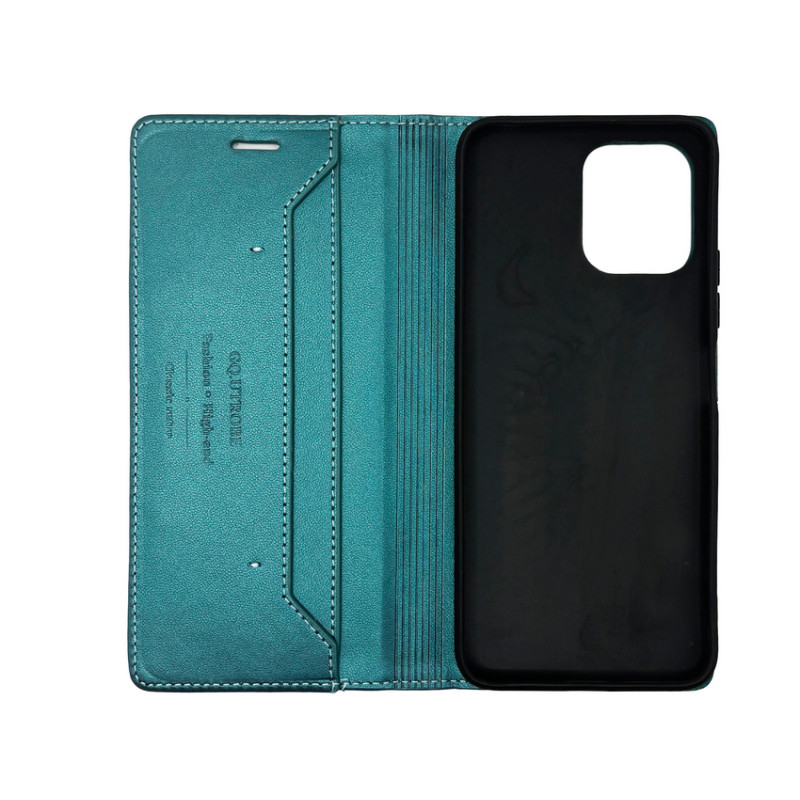 Чехол книжка кожаный GQ Xiaomi Redmi 12 / Poco M6 Pro 5G Зеленый