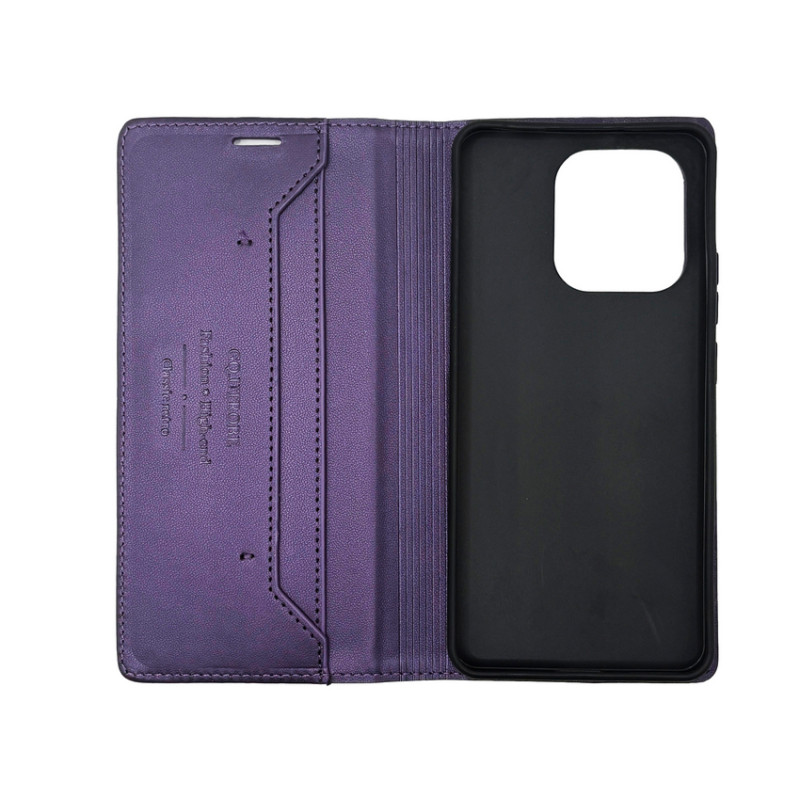 Чехол книжка кожаный GQ Xiaomi Redmi Note 13 4G Фиолетовый