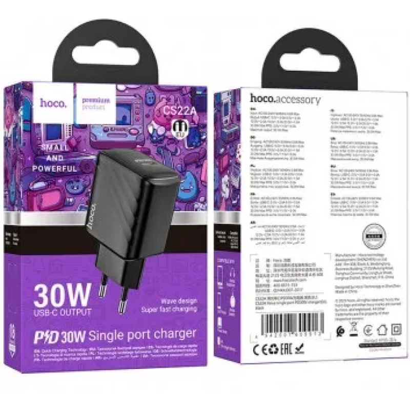 Сетевой адаптер Hoco CS22A Value PD30W черный