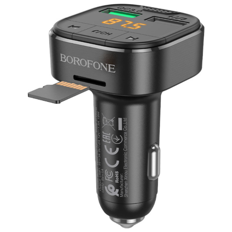 FM Модулятор Borofone BC43 QC3.0 Flash QC3.0 18W
