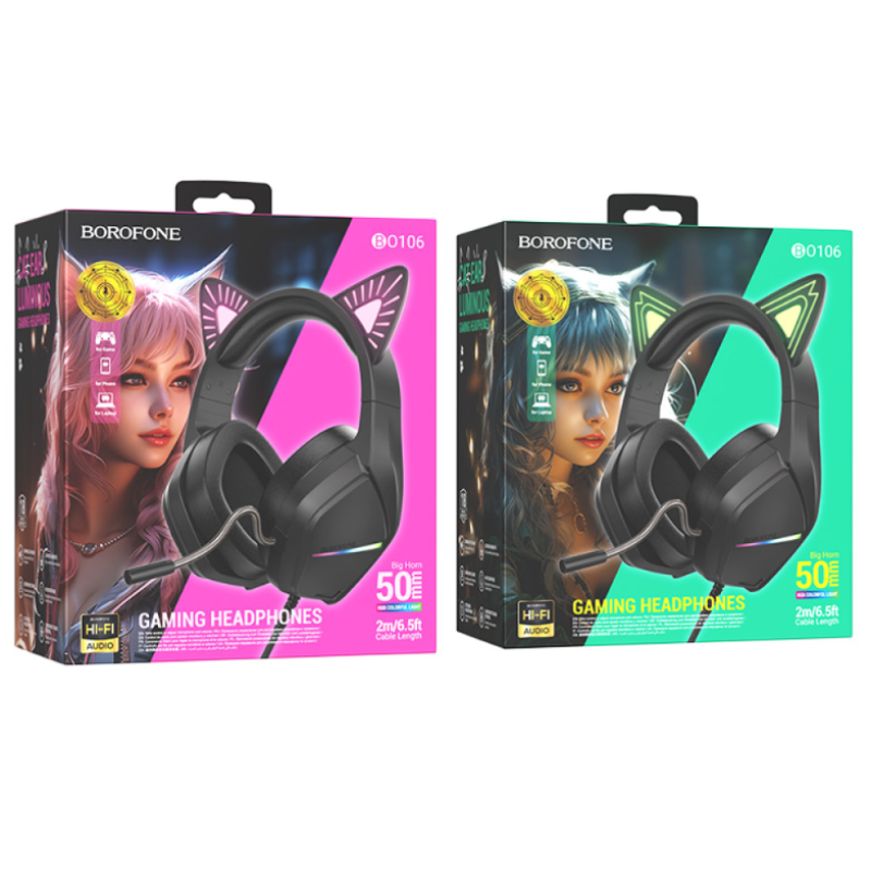 Навушники Borofone BO106 Cute Cat Gaming