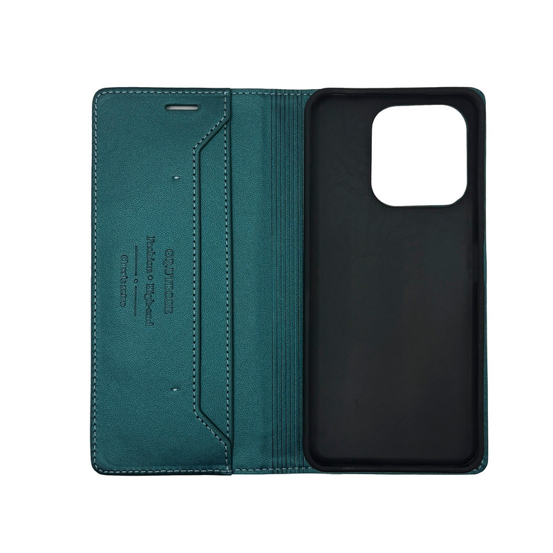 Чехол книжка кожаный GQ Xiaomi Redmi 12C / 11A Зеленый