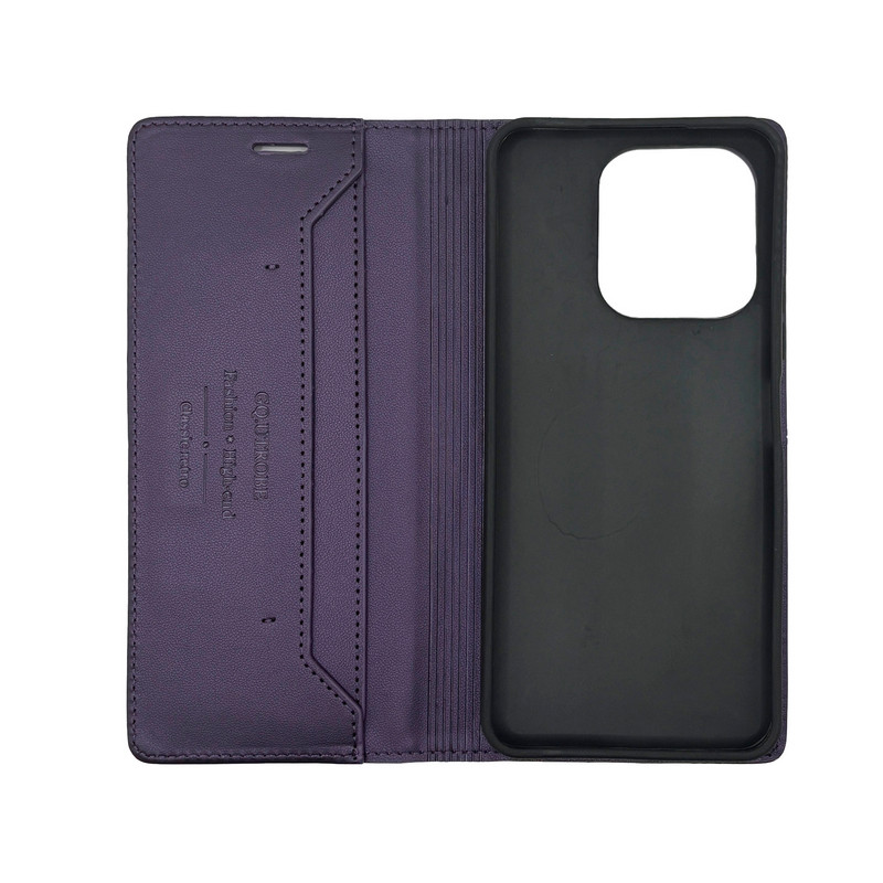 Чехол книжка кожаный GQ Xiaomi Redmi 12C / 11A Фиолетовый