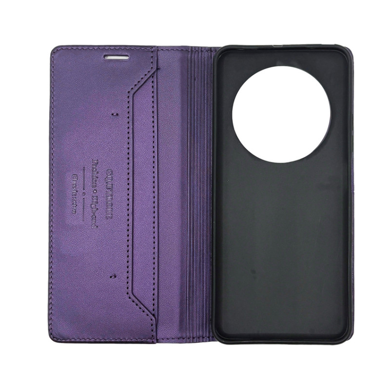 Чехол книжка кожаный GQ Xiaomi Redmi 14C / Poco C75 Фиолетовый