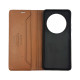 Чехол книжка кожаный GQ Xiaomi Redmi 14C / Poco C75 Коричневый