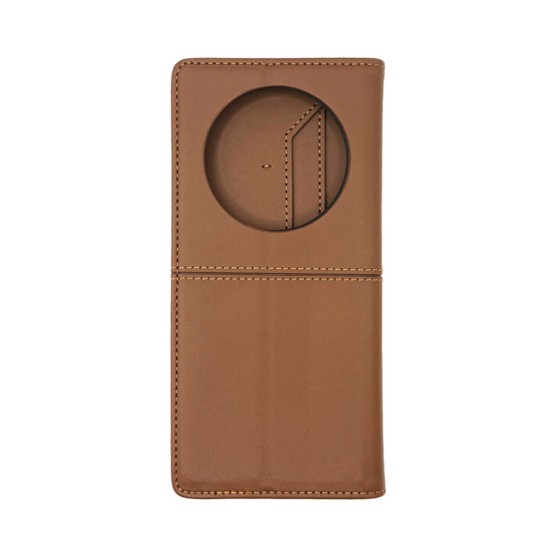 Чехол книжка кожаный GQ Xiaomi Redmi 14C / Poco C75 Коричневый