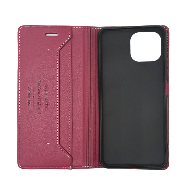 Чохол книжка шкіряний GQ Xiaomi Mi 11 lite Бордовий