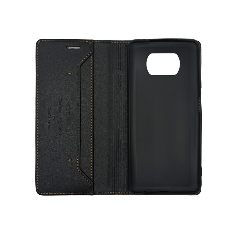 Чехол книжка кожаный GQ Xiaomi Poco X3 / X3 Pro NFC Черный