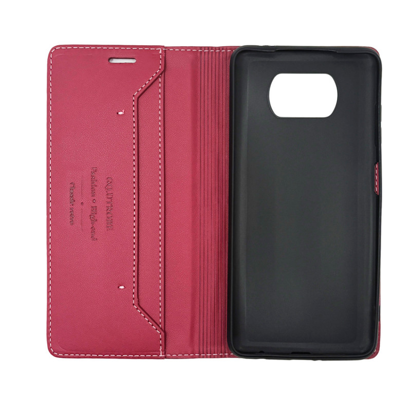 Чохол книжка шкіряний GQ Xiaomi Poco X3 / X3 Pro NFC Бордовий