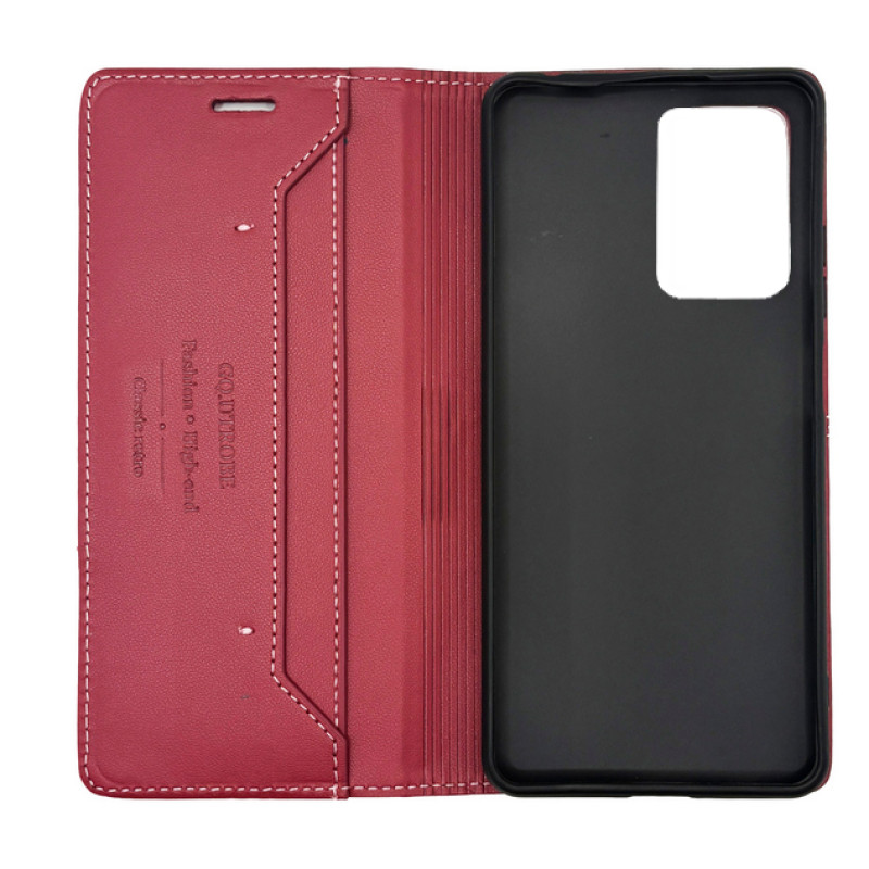 Чохол книжка шкіряний GQ Xiaomi 11T / 11T Pro Бордовий