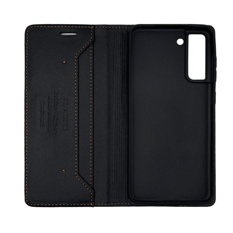 Чохол книжка шкіряний GQ Samsung S21 FE Чорний