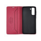 Чехол книжка кожаный GQ Samsung S21 FE Бордовый