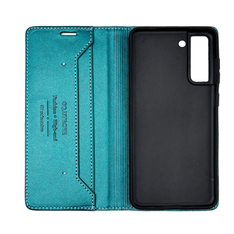 Чохол книжка шкіряний GQ Samsung S21 FE Зелений