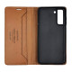 Чехол книжка кожаный GQ Samsung S21 FE Коричневый