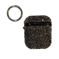 Чохол футляр для навушників AirPods 1/2 Bling Grainy Diamond Box Black