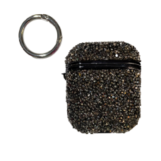 Чехол футляр для наушников AirPods 1/2 Bling Grainy Diamond Box Black