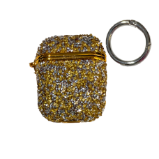 Чехол футляр для наушников AirPods 1/2 Bling Grainy Diamond Box Gold