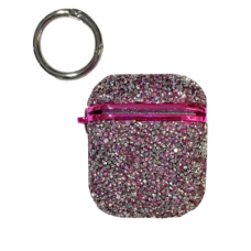Чехол футляр для наушников AirPods 1/2 Bling Grainy Diamond Box Rose