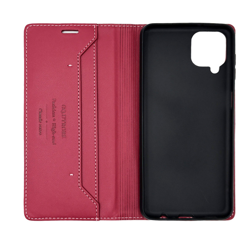 Чохол книжка шкіряний GQ Samsung A12 / M12 Бордовий