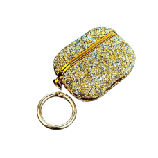 Чехол футляр для наушников AirPods Pro2  Bling Grainy Diamond Box Gold
