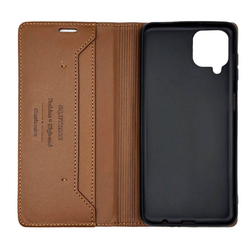 Чохол книжка шкіряний GQ Samsung A12 / M12 Коричневий