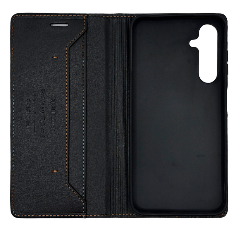 Чехол книжка кожаный GQ Samsung A14 Черный