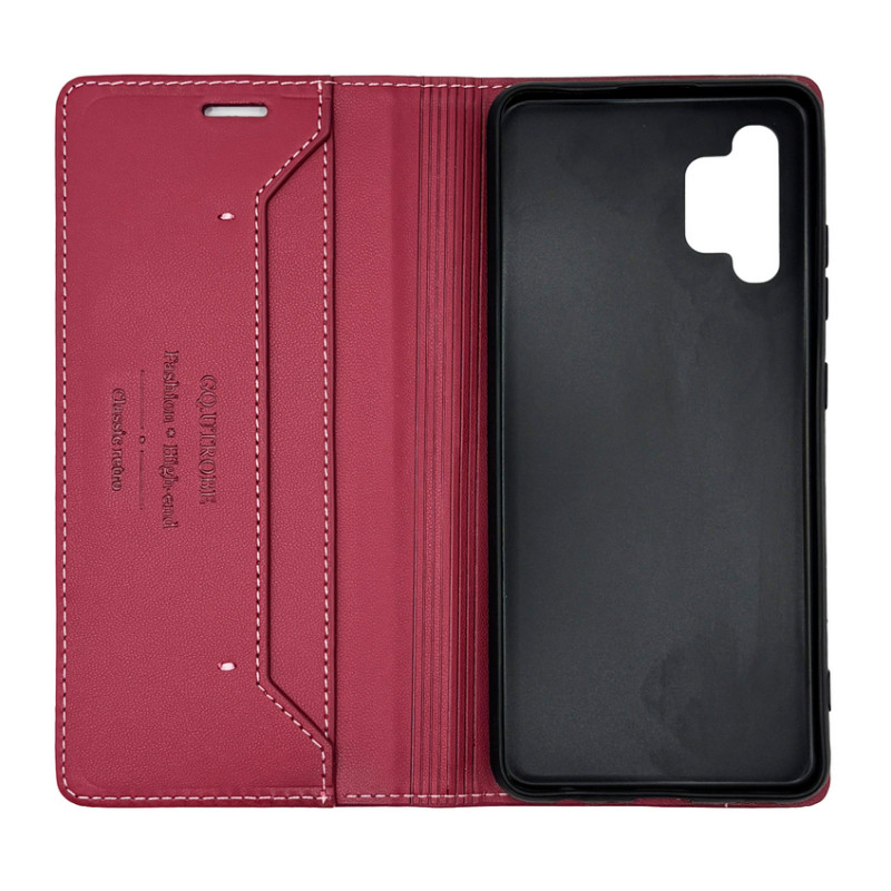 Чехол книжка кожаный GQ Samsung A32 Бордовый