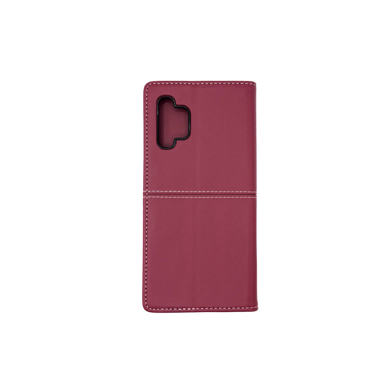 Чехол книжка кожаный GQ Samsung A32 Бордовый