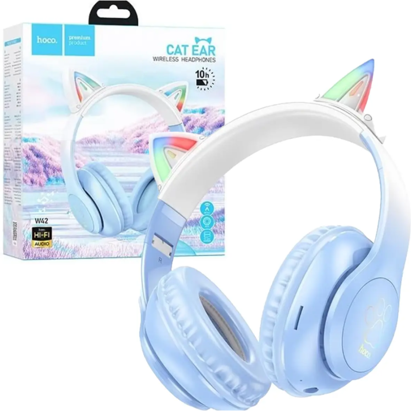 Навушники Hoco W42 Cat ears Blue