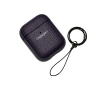 Чохол футляр для навушників AirPods 1/2 Spigen Ring Leather Armor Purple