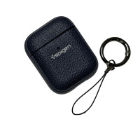 Чохол футляр для навушників AirPods 1/2 Spigen Ring Leather Armor Blue