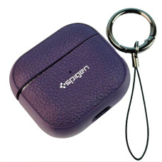 Чехол футляр для наушников AirPods Pro2 Spigen Ring Leather Armor Purple