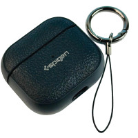 Чехол футляр для наушников AirPods Pro2 Spigen Ring Leather Armor Black