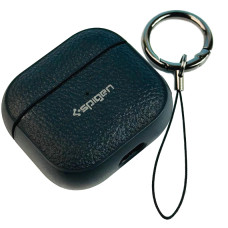 Чехол футляр для наушников AirPods Pro2 Spigen Ring Leather Armor Black