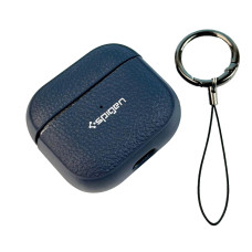 Чехол футляр для наушников AirPods Pro2 Spigen Ring Leather Armor Blue