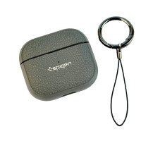Чохол футляр для навушників AirPods Pro2 Spigen Ring Leather Armor Grey