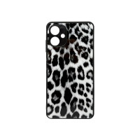 Чехол накладка Art Case Glass Samsung A06 Серый леопард