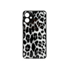 Чехол накладка Art Case Glass Samsung A06 Серый леопард