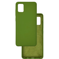 Чехол накладка Silicone Cover Soft Touch ОК Samsung A51 Хаки