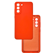 Чохол накладка Silicone Cover Soft Touch ЗК Samsung S21 FE Помаранчевий (Fiesta)