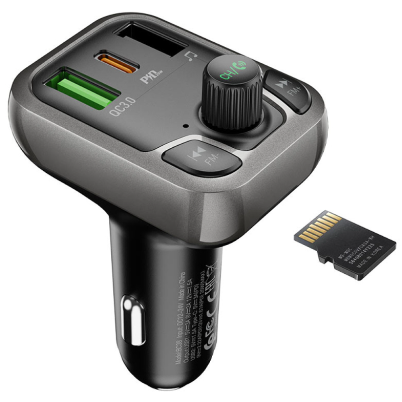 FM-модулятор Borofone BC38 Flash Energy PD20W+QC3.0