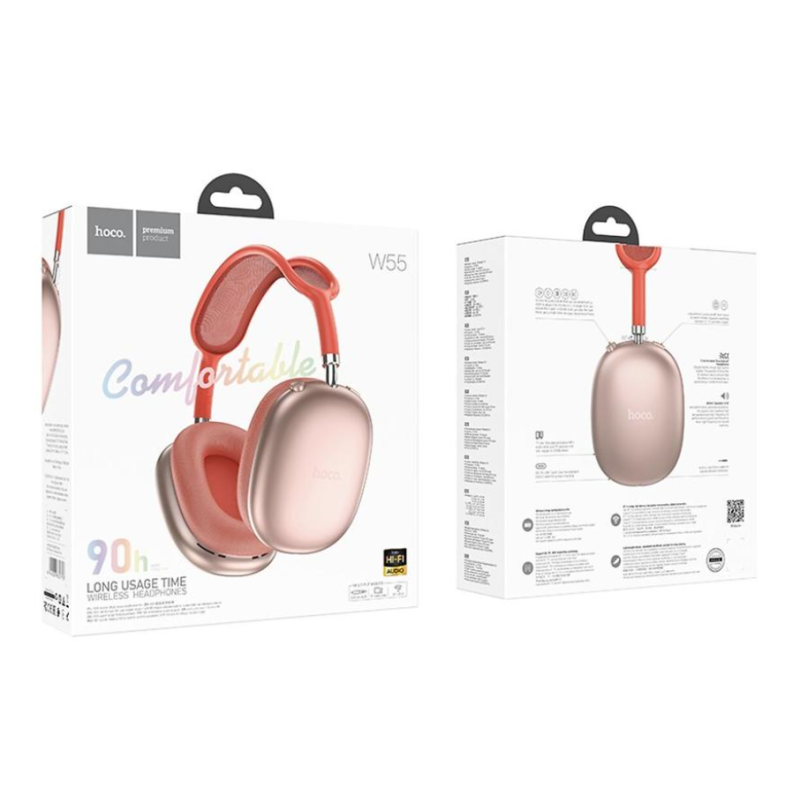 Навушники Hoco W55 bluetooth рожеві
