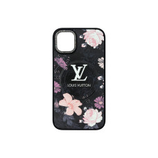 Чехол Leather Style Magsafe Louis Vuitton Flowers iPhone 12 / 12 pro