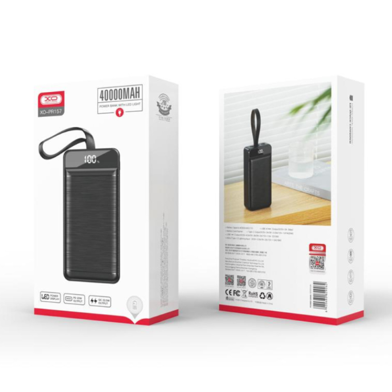 Power Bank XO PR157 22,5W 40000mAh Black