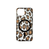 Чохол Transporent Case with Print Magnetic iPhone 14 Leopard (5)