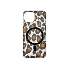 Чехол Transporent Case with Print Magnetic iPhone 14 Leopard (5)