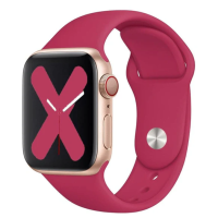Ремешок Apple Watch silicone 38/40/41 mm Темно-красный (Dark Red)