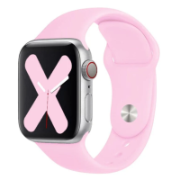 Ремінець Apple Watch silicone 42/44/45/49 mm Рожевий (Light Pink)