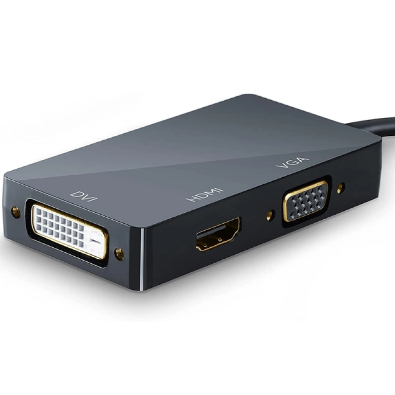 Перехідник / Конвертер DisplayPort DP to HDMI DVI VGA 3 IN 1 Black